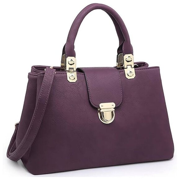 Women Satchel Handbags Top Handle Purse Medium Tote Bag , Purple